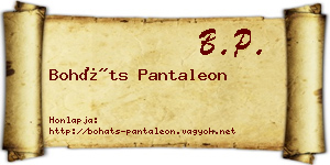Boháts Pantaleon névjegykártya